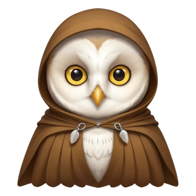 white barn owl in brown cloak sticker