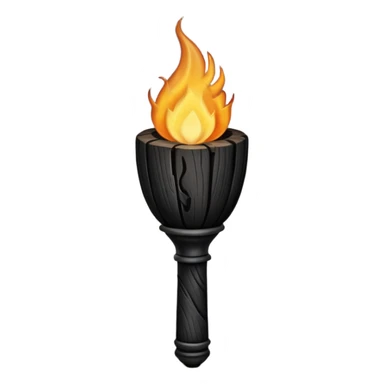 black wooden torch sticker