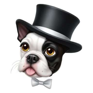 Boston terrier top hat sticker