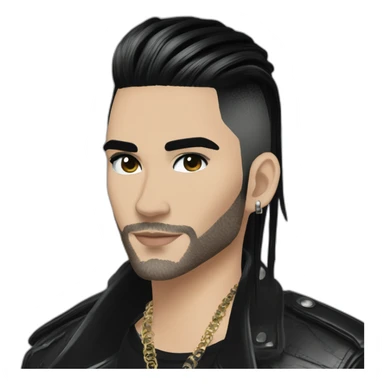 Bill Kaulitz black hair with highlights sticker