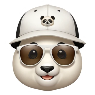 Panda con cappello Nike, occhiali bianchi  sticker
