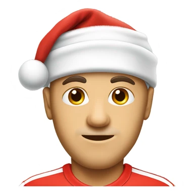 Tennis player wearing Santa hat Caucasian sticker