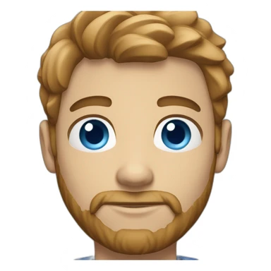Guy with light brown hair, beard and blue eyes sticker