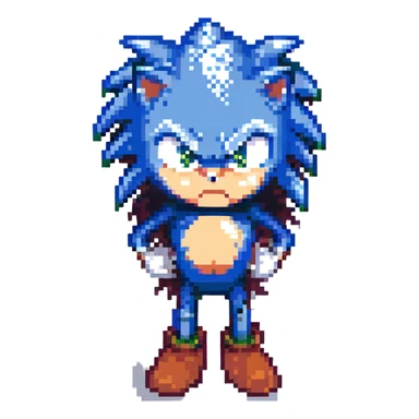 Sonic the Hedgehog with an angry expression sticker