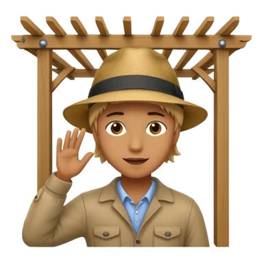 persona poniendo pérgola sticker