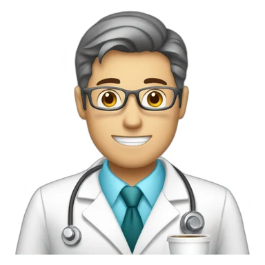 radiologist drinking cofee sticker