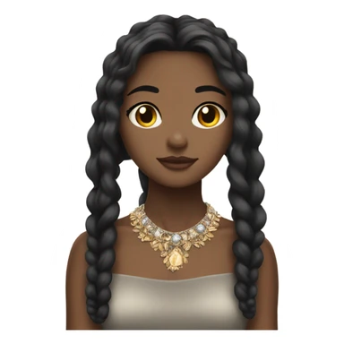 black-haired girl looking down at blonde girl with jewelry sticker