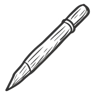 Make this reed pen look ancient, as if from Jesus' time, with a rustic, hand-carved appearance, no background. sticker