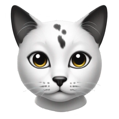 Black and white cat with beauty mark sticker