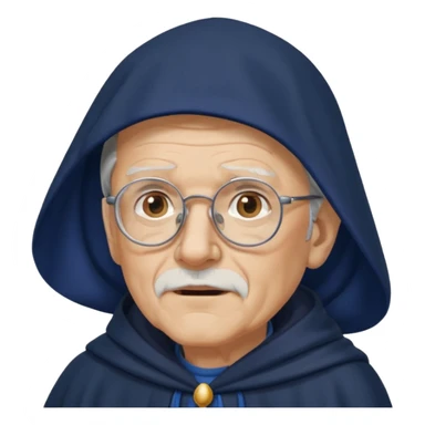 old Man with glasses in cloak over head sticker