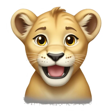 happy lioness cub  sticker