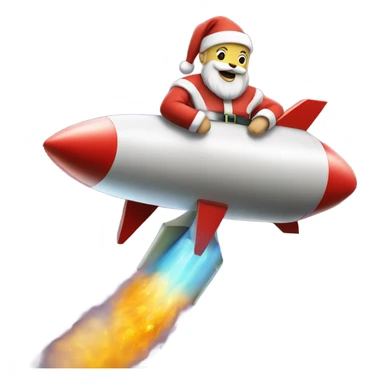 Santa on a rocket sticker