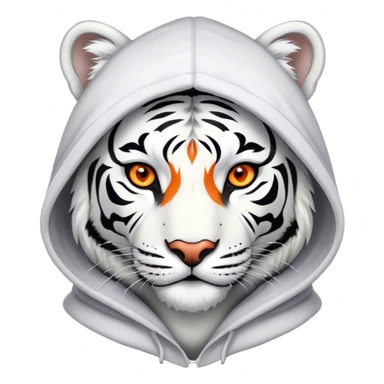 White Tiger wearing a hoodie  sticker