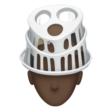 Laundry basket on man’s head sticker