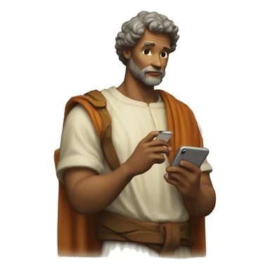 michelangelo holding an iphone sticker