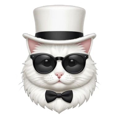 Cat with sunglasses and a top hat sticker