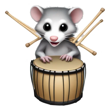 opossum with drum sticks sticker