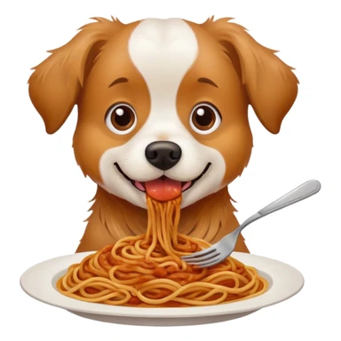Dog eating spaghetti  sticker
