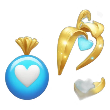 Emoji de un corazon celeste con brillitos sticker