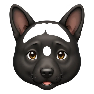 all black german shepherd face crying large tears looking sad sticker