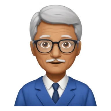old male Librarian in foreign countries with glasses and librarian uniform sticker