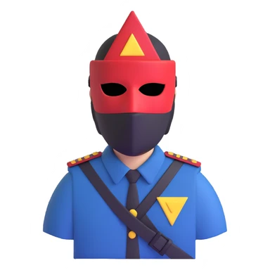 squid game guard with triangle mask sticker