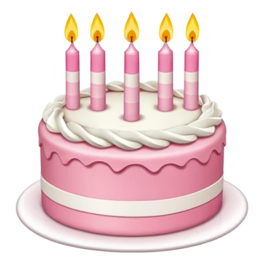 torta de cumpleaños rosa y blanca  linda  que tenga velitas sticker