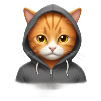Orange cat with hoodie on sticker