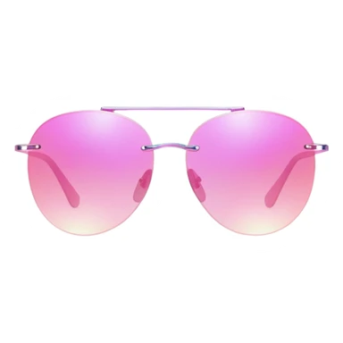 Y2K iridescent pink frameless sunglasses, cyber aesthetic, transparent gradient lens, futuristic sticker