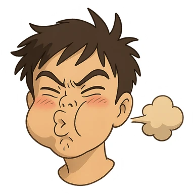 ghibli style farting face sticker