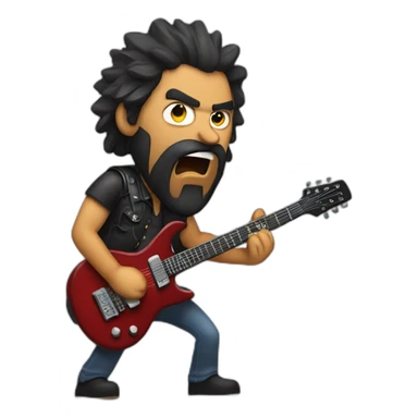 angry Gipsy guy with beard playing electric guitar sticker