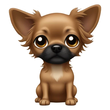 all brown long haired chihuahua with black muzzle sticker