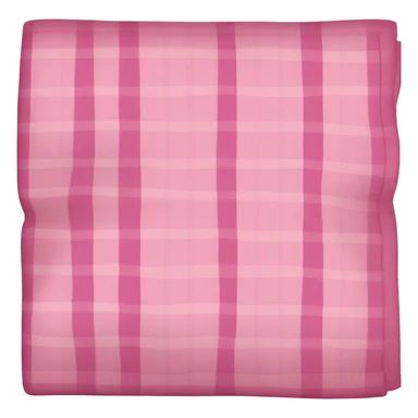 Pink plaid blanket folded up  sticker