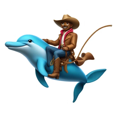 a cowboy riding a dolphin sticker