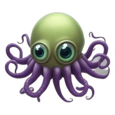 A beholder with one large central eye and several long tentacles, some of which have smaller eyes sticker
