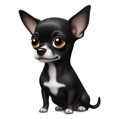 a full black chihuahua sticker
