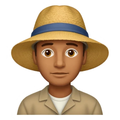 homme créole réunionnais  avec chapeau embouteillage  sticker