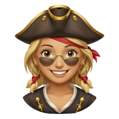 smiling female pirate emoji sticker