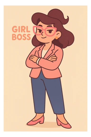girl boss, elegant, chic, leadership, soft pastel colors sticker