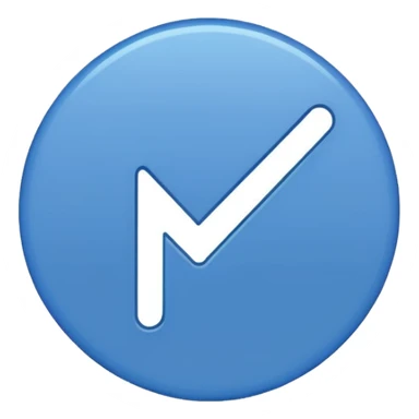 Blue circle with a tick in the middle sticker