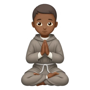 Un chico moreno con un hábito fransiscano gris ,y que el este de lado en forma de oración  sticker