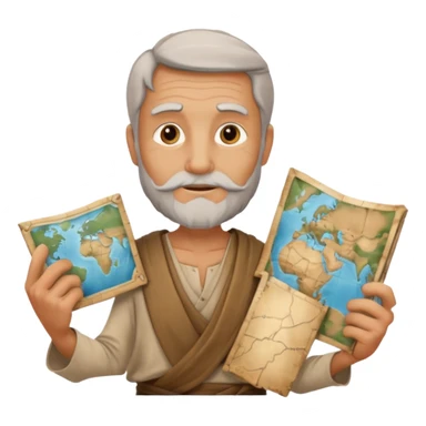 Ancient man with map  sticker