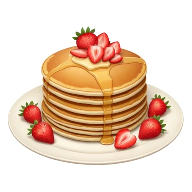 Pancakes with strawberries in a plate sticker