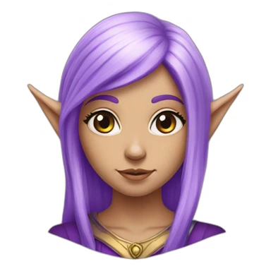 elf-girl-purple-hair-and-pointy-ears sticker