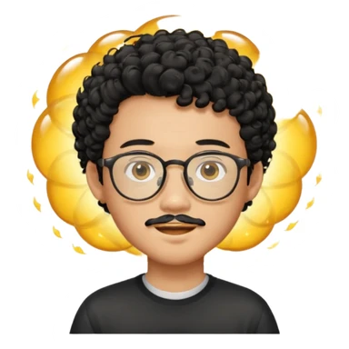 A young boy DEVELOPER WITH A laptop, black curly short hair, wearing glasses, a thin goatee, his skin is asian

Add the word "PIF" floating around him sticker