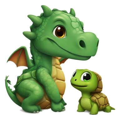 A dragon and a turtle in love sticker