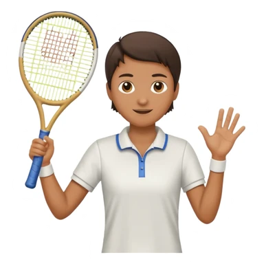 Tennis player waving racquet  sticker