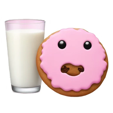 Pink cookie and milk sticker