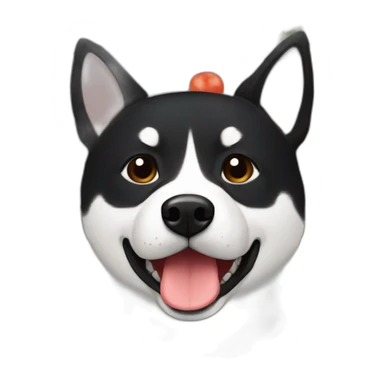 blackshiba with tomato on its head sticker