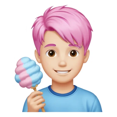 cotton candy haired boy just face sticker